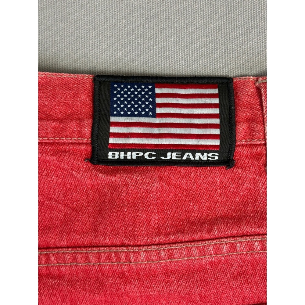 Y2K Vintage Beverly Hills‎ Polo Red Denim Shorts Men's Size 38 Cotton Blokecore - Picture 6 of 6
